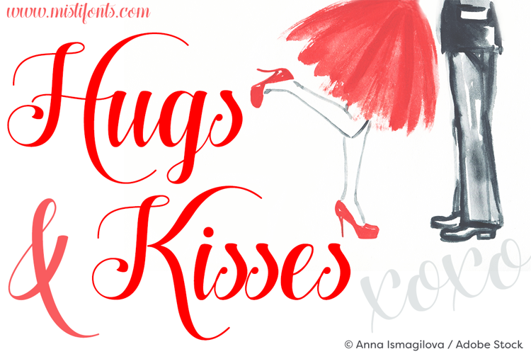 Hugs and Kisses xoxo Font