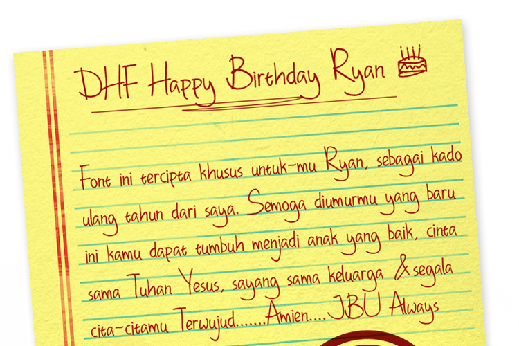DHF Happy Birthday Ryan Font