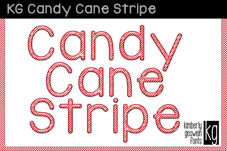 KG Candy Cane Stripe Font