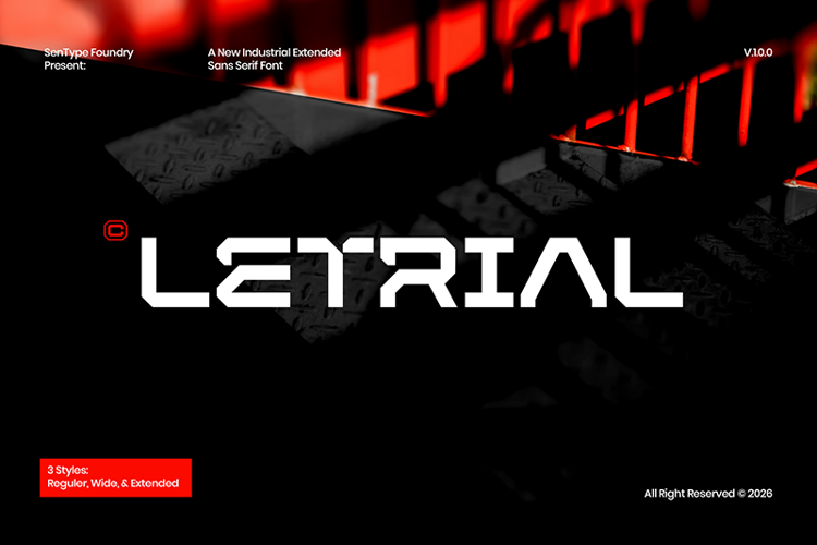 Preview of LETRIAL Square Industrial Font
