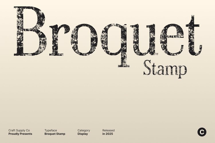Preview of Broquet Stamp Font