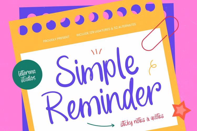 Preview of Simple Reminder Font
