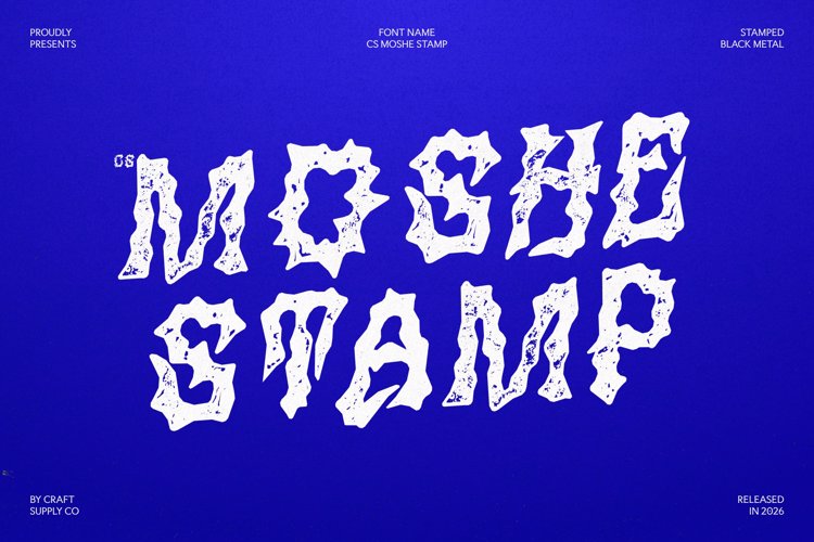 Preview of CS Moshe Stamp Font