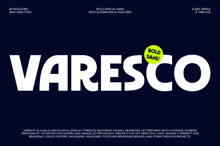 Preview of Varesco Font
