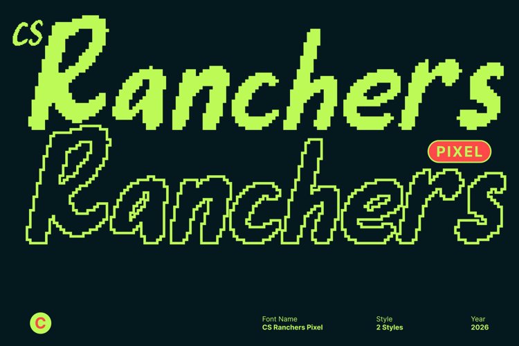 Preview of CS Ranchers Pixel Font