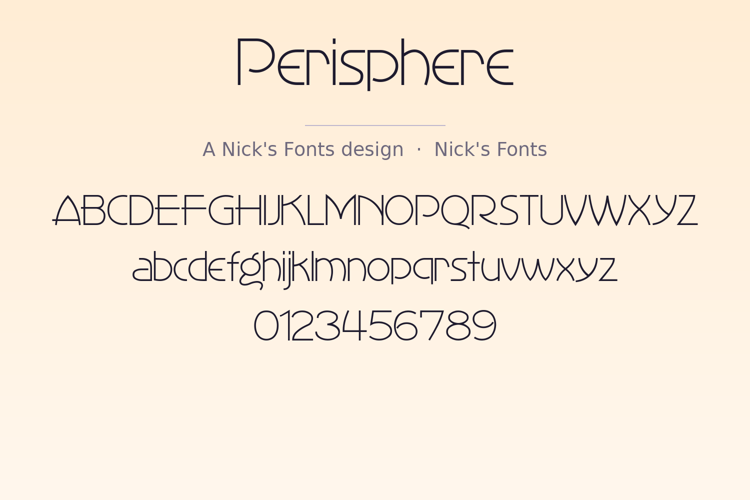Preview of Perisphere Font