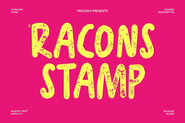 Preview of CS Racons Stamp Font