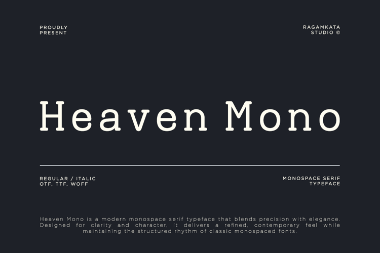 Preview of Heaven Mono Font