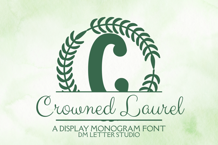 Preview of Crowned Laurel Split Monogram Font