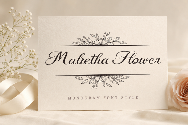 Preview of Malietha Flower Monogram Font