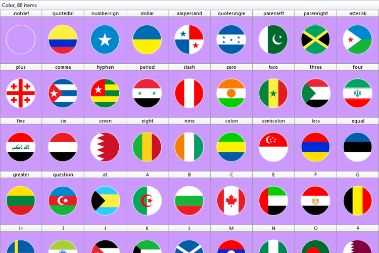 flags world color Font