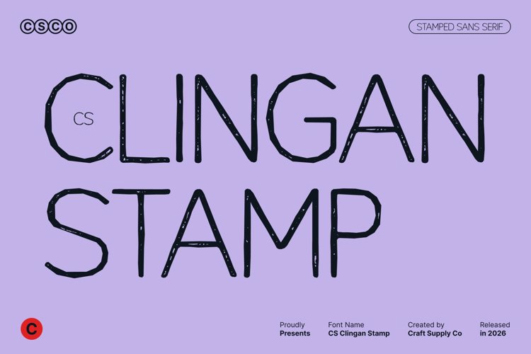 Preview of CS Clingan Stamp Font