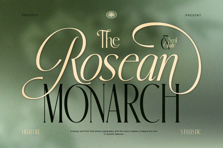 Preview of Rosean Monarch Font