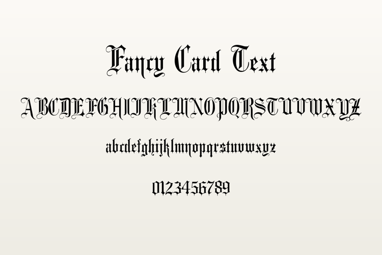 Preview of Fancy Card Text Font