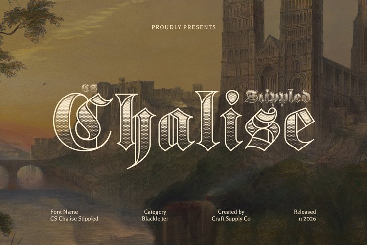 Preview of CS Chalise Stippled Font