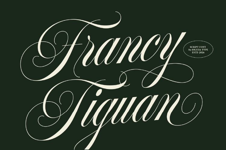 Preview of Francy Tiguan Font