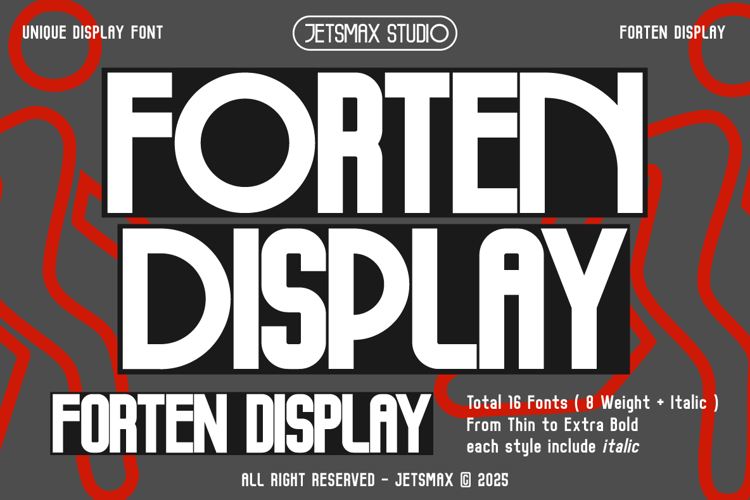 Preview of Forten Display Font