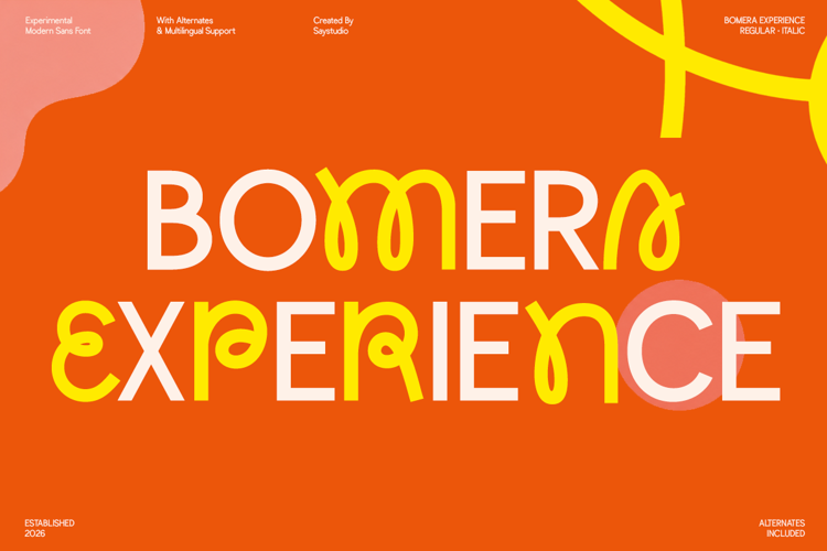 Preview of Bomera Experience Font