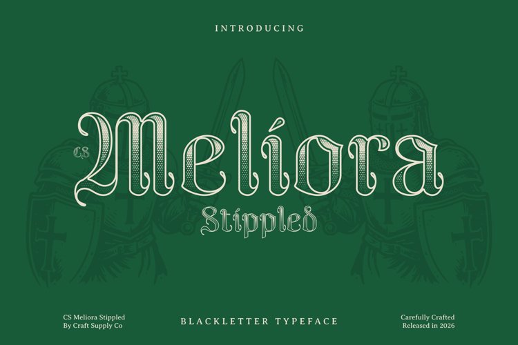 Preview of CS Meliora Stippled Font