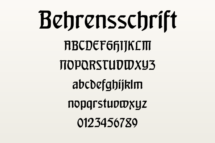 Preview of Behrensschrift Font