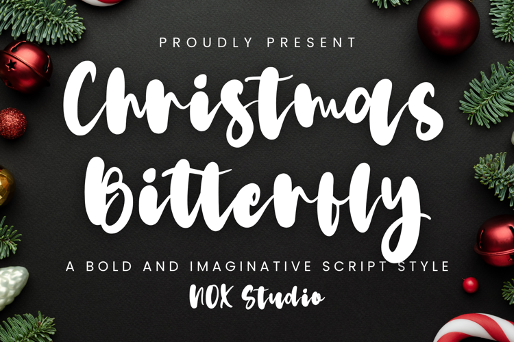 Preview of Christmas Bitterfly Font