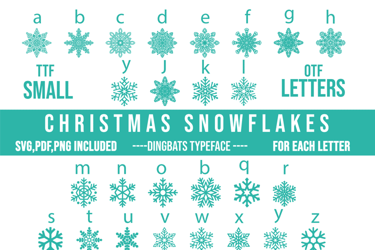 Preview of Christmas Snowflakes Font