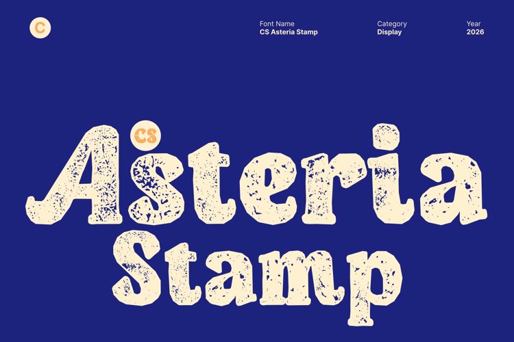 Preview of CS Asteria Stamp Font