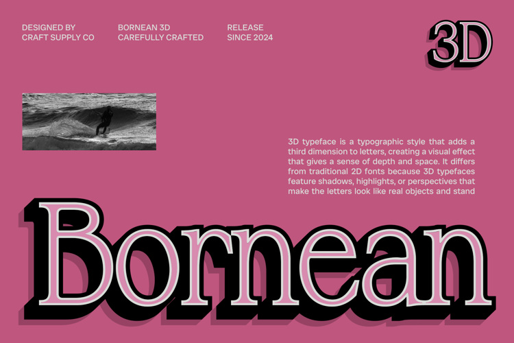 Bornean 3D Font