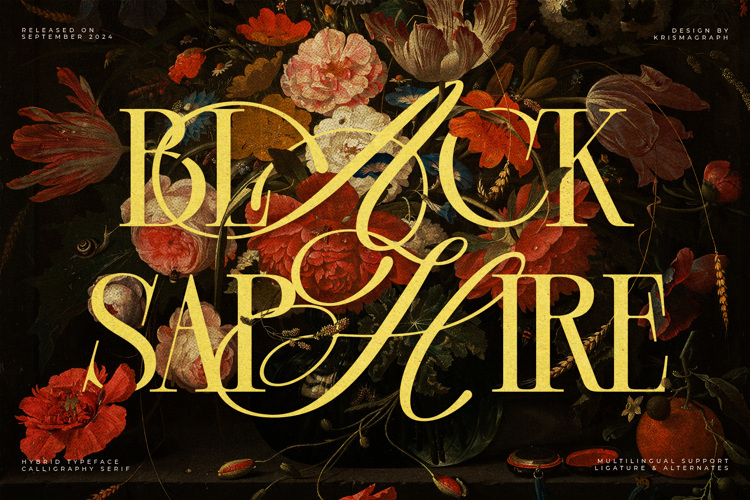 Preview of Black Saphire ONLY Font