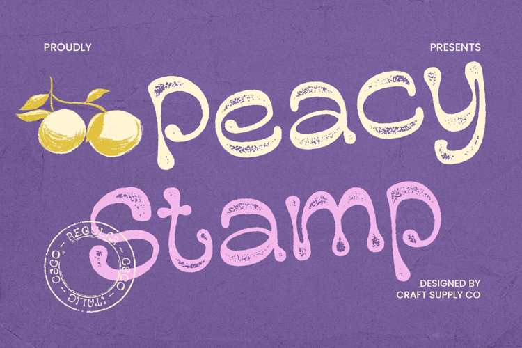 Preview of Peacy Stamp Font
