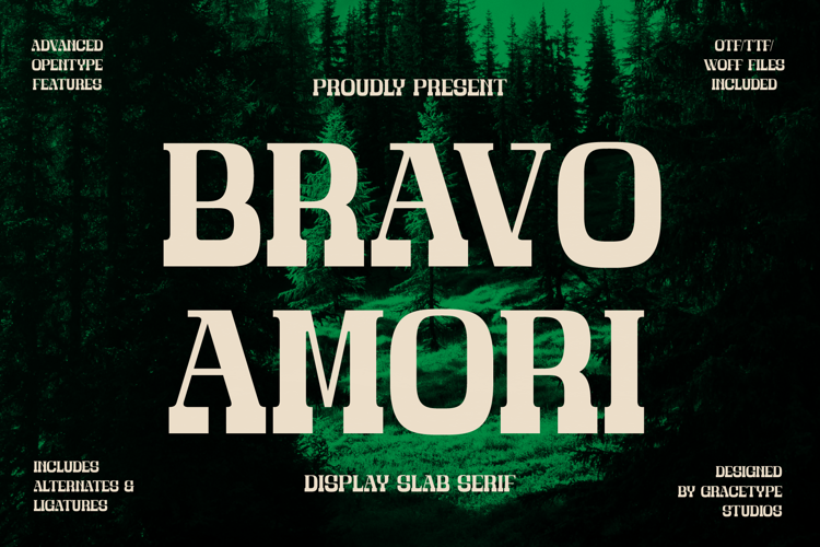 Preview of Bravo Amori Font