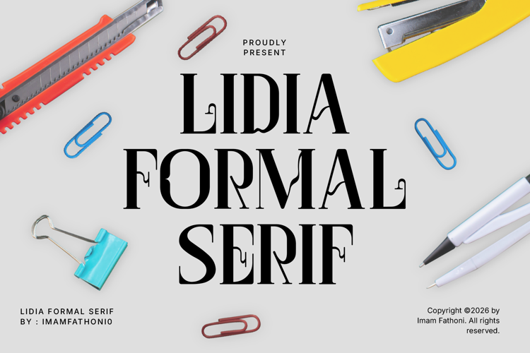 Preview of Lidia Formal Serif Font