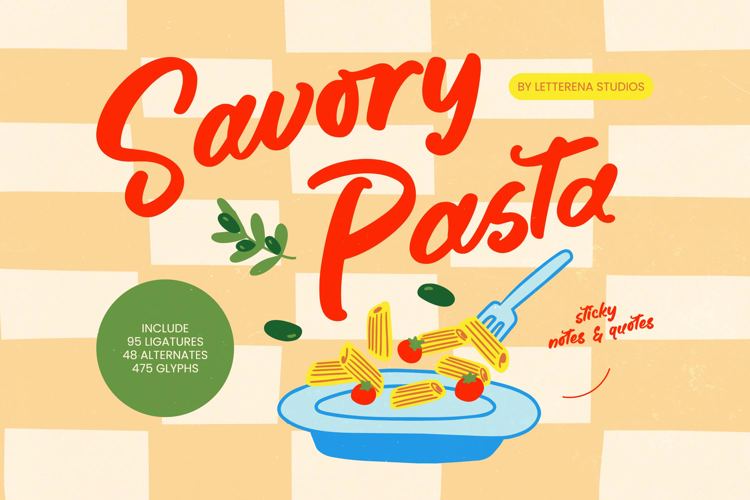 Preview of Savory Pasta VERSION Font