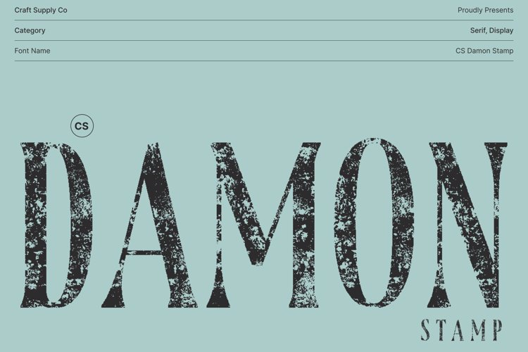 Preview of CS Damon Stamp Font
