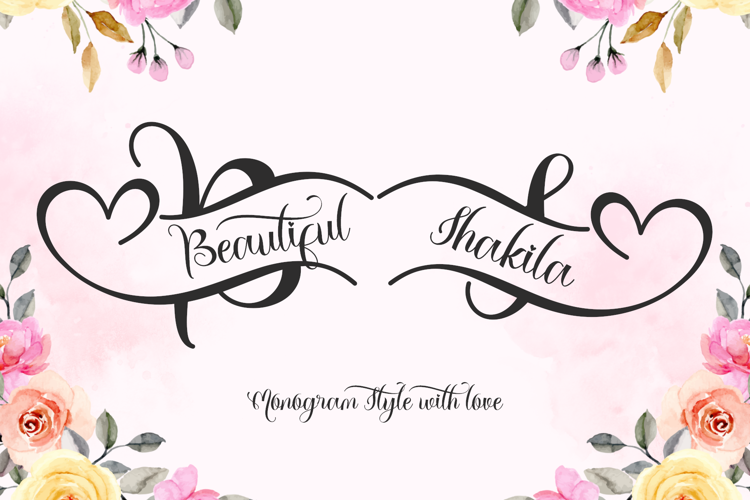 Preview of Shakila Monogram Style Font
