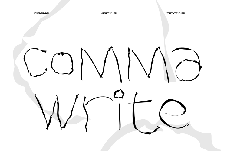 Preview of Comma Write Font
