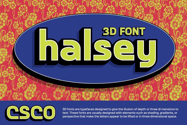 CS Halsey 3D Font