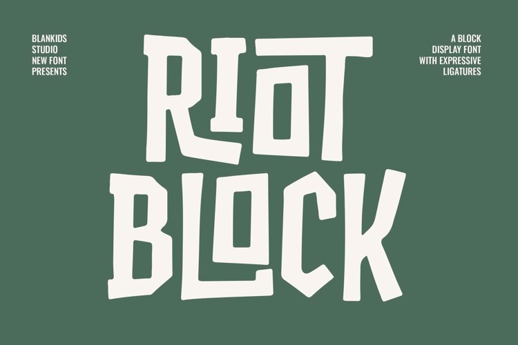 Preview of Riot block Font