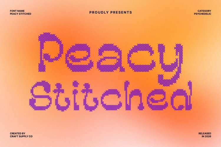 Preview of Peacy Stitched Font