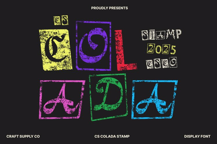 Preview of CS Colada Stamp Font