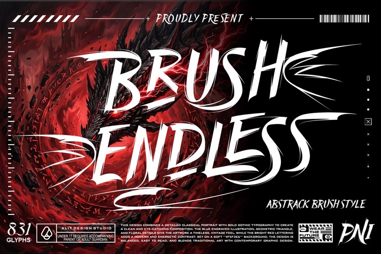 Preview of Brush endless Font