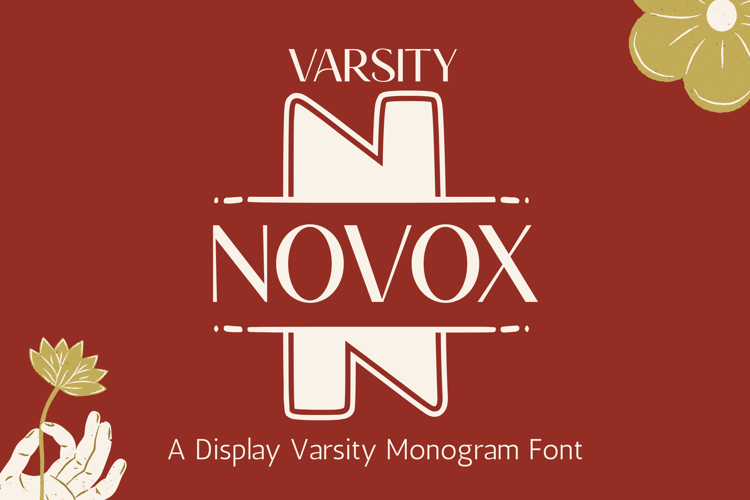 Preview of Novox Varsity Monogram Font