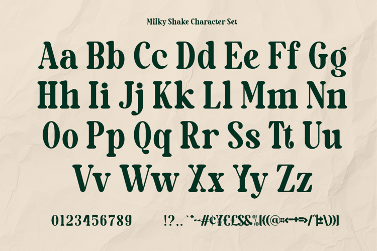 Preview of Milky Shake Font
