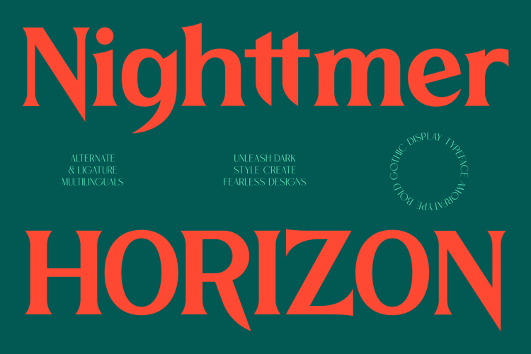 Preview of Nighttmer Horizon Font