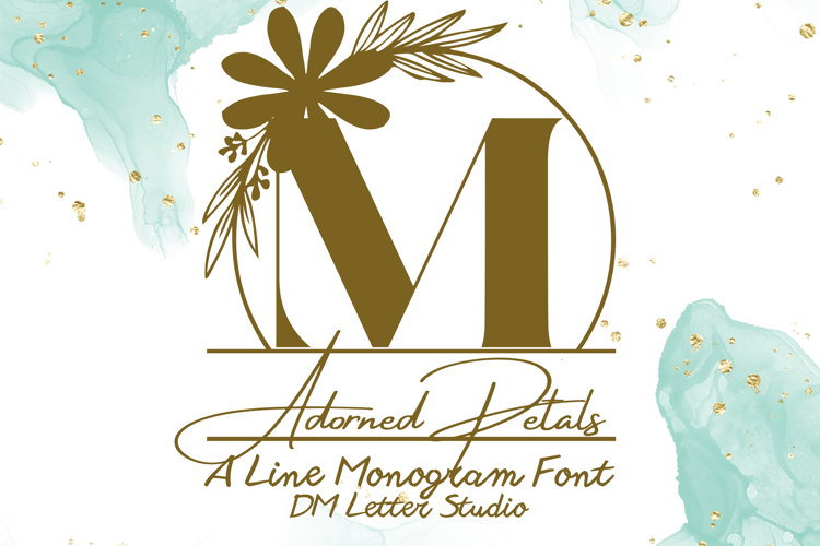 Preview of Adorned Petals Line Monogram Font