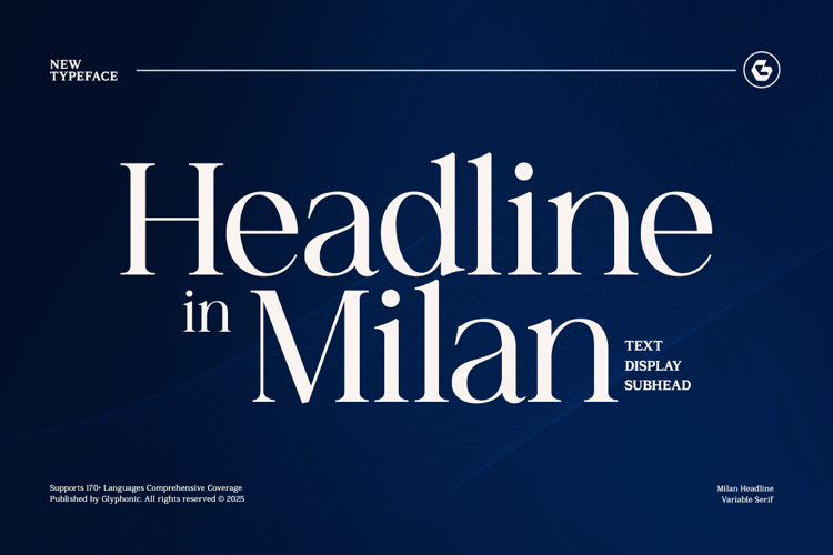 Preview of GC Milan Headline Text Font