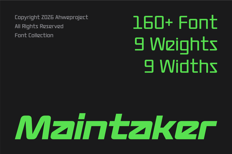 Preview of Maintaker Font
