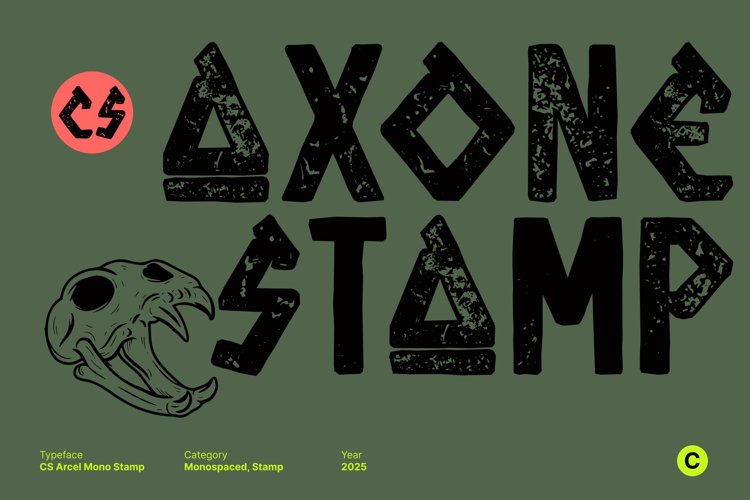 Preview of CS Axone Stamp Font