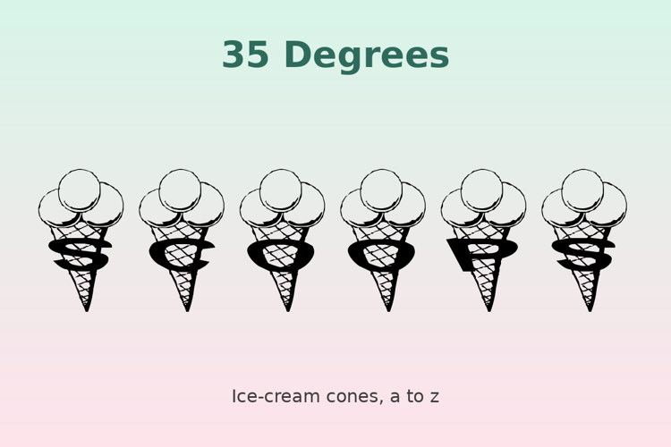 Preview of 35 Degrees Font