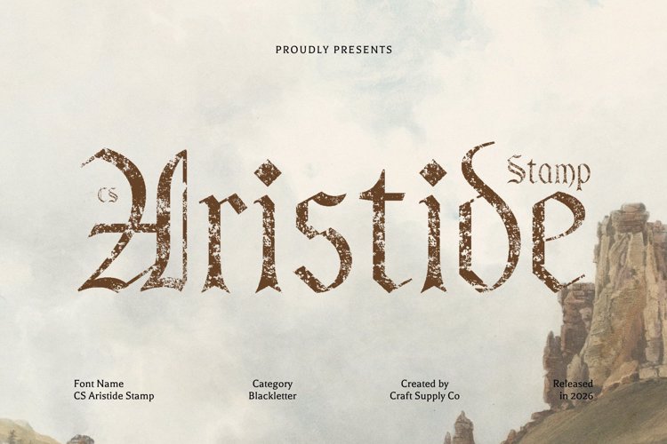 Preview of CS Aristide Stamp Font